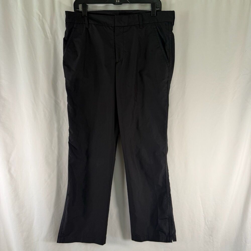 J. Lindeberg Golf Pants Men's 34x32 Black Flat Front Slash Pockets Tech Fit
